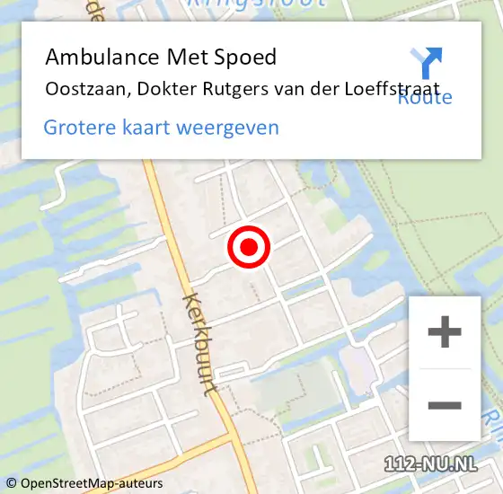 Locatie op kaart van de 112 melding: Ambulance Met Spoed Naar Oostzaan, Dokter Rutgers van der Loeffstraat op 17 augustus 2021 13:20