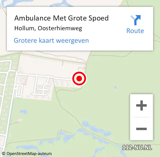 Locatie op kaart van de 112 melding: Ambulance Met Grote Spoed Naar Hollum, Oosterhiemweg op 20 juni 2014 00:57