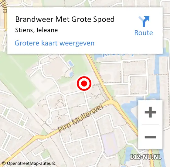 Locatie op kaart van de 112 melding: Brandweer Met Grote Spoed Naar Stiens, Ieleane op 17 augustus 2021 15:42