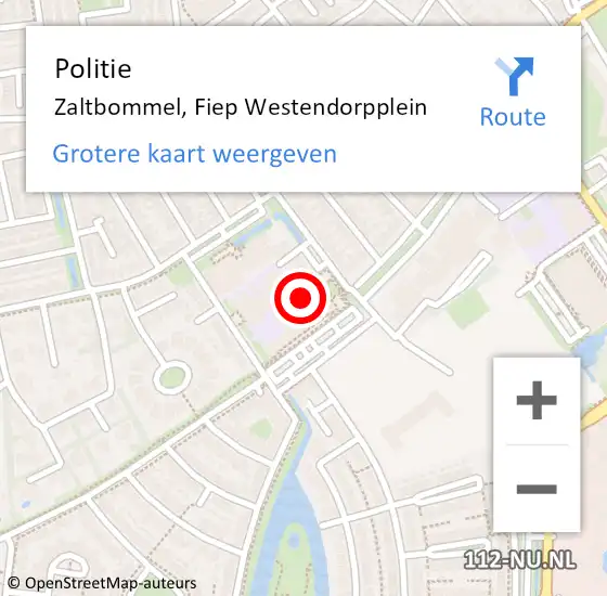 Locatie op kaart van de 112 melding: Politie Zaltbommel, Fiep Westendorpplein op 17 augustus 2021 15:59