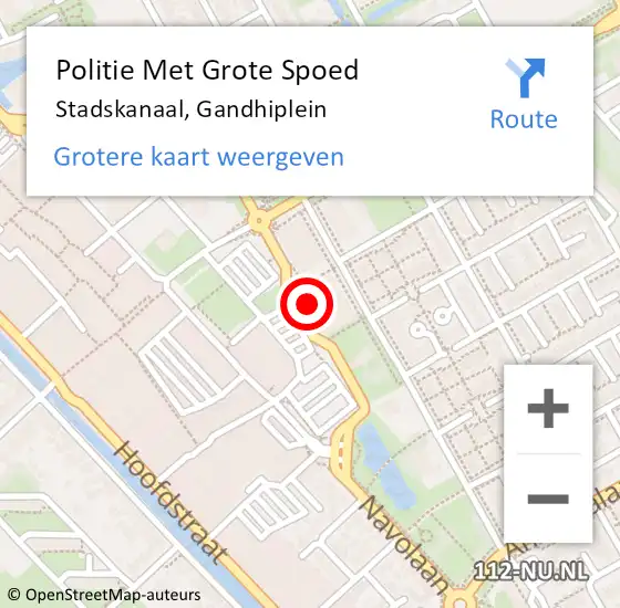 Locatie op kaart van de 112 melding: Politie Met Grote Spoed Naar Stadskanaal, Gandhiplein op 17 augustus 2021 16:24