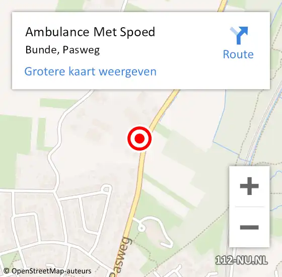 Locatie op kaart van de 112 melding: Ambulance Met Spoed Naar Bunde, Pasweg op 20 juni 2014 01:42