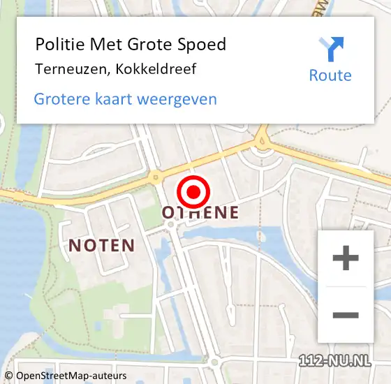 Locatie op kaart van de 112 melding: Politie Met Grote Spoed Naar Terneuzen, Kokkeldreef op 17 augustus 2021 17:02