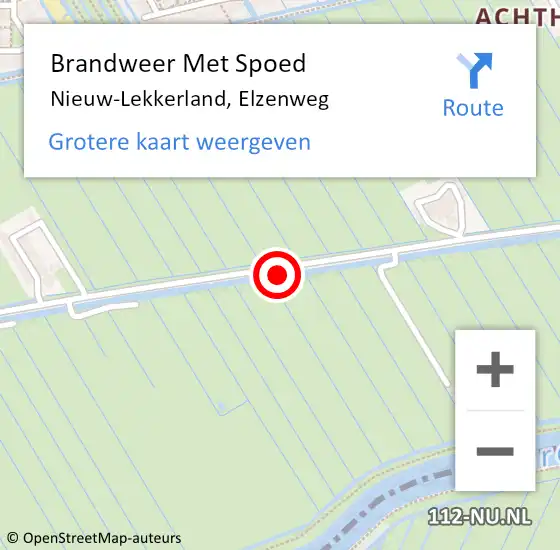 Locatie op kaart van de 112 melding: Brandweer Met Spoed Naar Nieuw-Lekkerland, Elzenweg op 17 augustus 2021 17:08