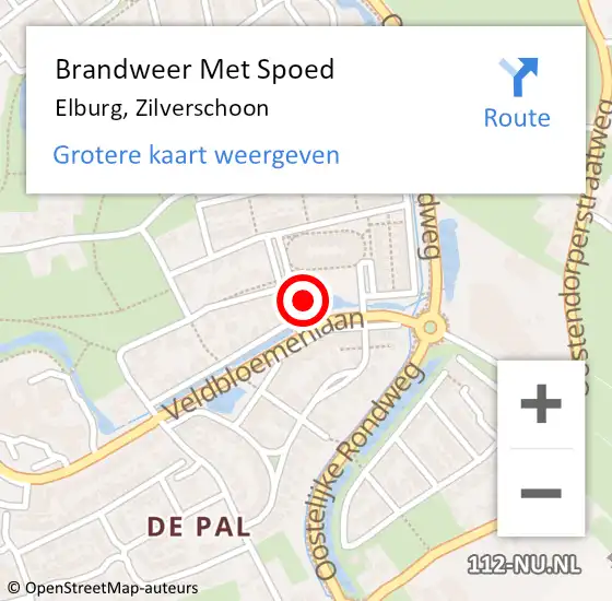 Locatie op kaart van de 112 melding: Brandweer Met Spoed Naar Elburg, Zilverschoon op 17 augustus 2021 18:02