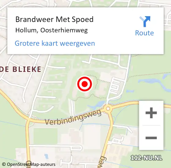 Locatie op kaart van de 112 melding: Brandweer Met Spoed Naar Hollum, Oosterhiemweg op 17 augustus 2021 18:04