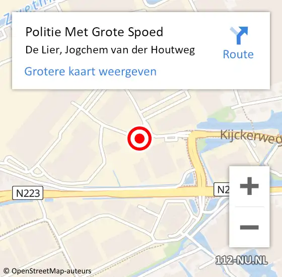 Locatie op kaart van de 112 melding: Politie Met Grote Spoed Naar De Lier, Jogchem van der Houtweg op 17 augustus 2021 18:12