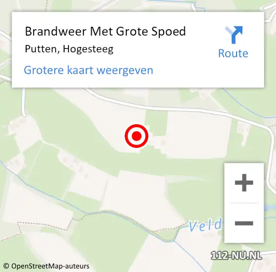 Locatie op kaart van de 112 melding: Brandweer Met Grote Spoed Naar Putten, Hogesteeg op 17 augustus 2021 18:23