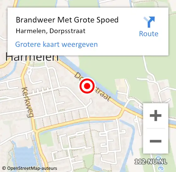 Locatie op kaart van de 112 melding: Brandweer Met Grote Spoed Naar Harmelen, Dorpsstraat op 17 augustus 2021 18:49