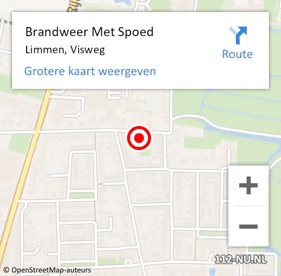 Locatie op kaart van de 112 melding: Brandweer Met Spoed Naar Limmen, Visweg op 17 augustus 2021 19:34