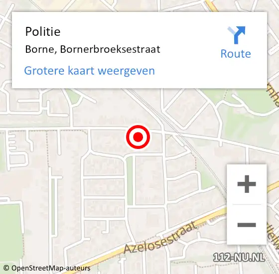 Locatie op kaart van de 112 melding: Politie Borne, Bornerbroeksestraat op 17 augustus 2021 19:41