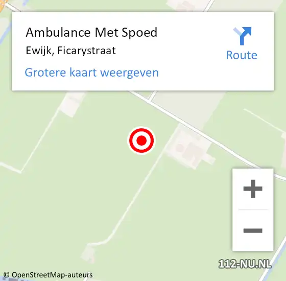 Locatie op kaart van de 112 melding: Ambulance Met Spoed Naar Ewijk, Ficarystraat op 17 augustus 2021 20:57