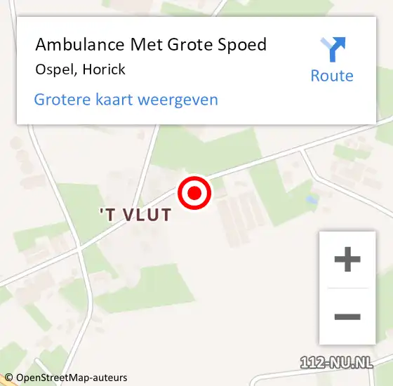 Locatie op kaart van de 112 melding: Ambulance Met Grote Spoed Naar Ospel, Horick op 17 augustus 2021 21:23