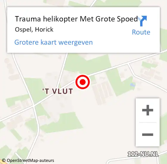 Locatie op kaart van de 112 melding: Trauma helikopter Met Grote Spoed Naar Ospel, Horick op 17 augustus 2021 21:23