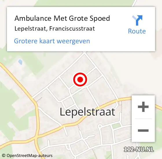 Locatie op kaart van de 112 melding: Ambulance Met Grote Spoed Naar Lepelstraat, Franciscusstraat op 20 juni 2014 02:52