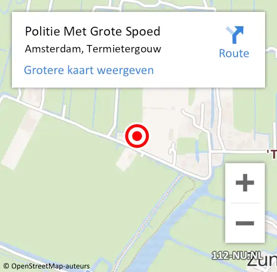 Locatie op kaart van de 112 melding: Politie Met Grote Spoed Naar Amsterdam, Termietergouw op 17 augustus 2021 22:21