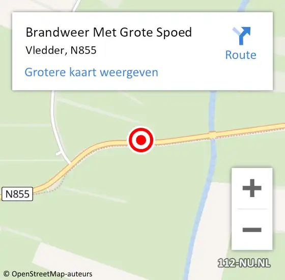 Locatie op kaart van de 112 melding: Brandweer Met Grote Spoed Naar Vledder, N855 op 20 juni 2014 04:13