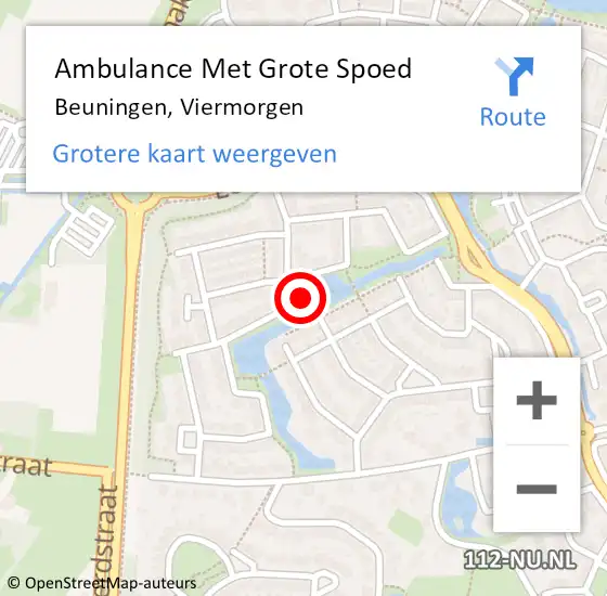 Locatie op kaart van de 112 melding: Ambulance Met Grote Spoed Naar Beuningen, Viermorgen op 18 augustus 2021 08:28