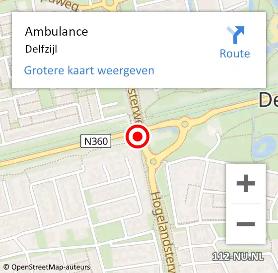 Locatie op kaart van de 112 melding: Ambulance Delfzijl op 18 augustus 2021 09:48