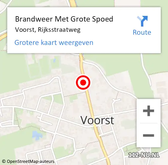 Locatie op kaart van de 112 melding: Brandweer Met Grote Spoed Naar Voorst, Rijksstraatweg op 20 juni 2014 04:57