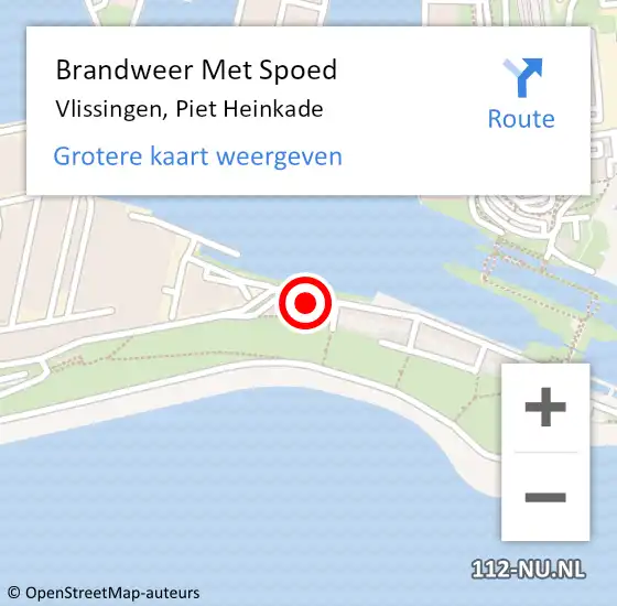 Locatie op kaart van de 112 melding: Brandweer Met Spoed Naar Vlissingen, Piet Heinkade op 18 augustus 2021 10:11