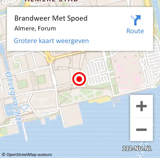 Locatie op kaart van de 112 melding: Brandweer Met Spoed Naar Almere, Forum op 18 augustus 2021 10:35