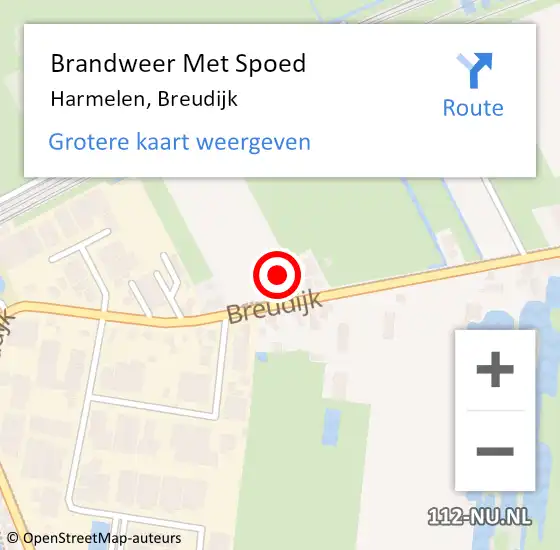 Locatie op kaart van de 112 melding: Brandweer Met Spoed Naar Harmelen, Breudijk op 18 augustus 2021 11:36