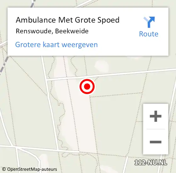 Locatie op kaart van de 112 melding: Ambulance Met Grote Spoed Naar Renswoude, Beekweide op 18 augustus 2021 13:09