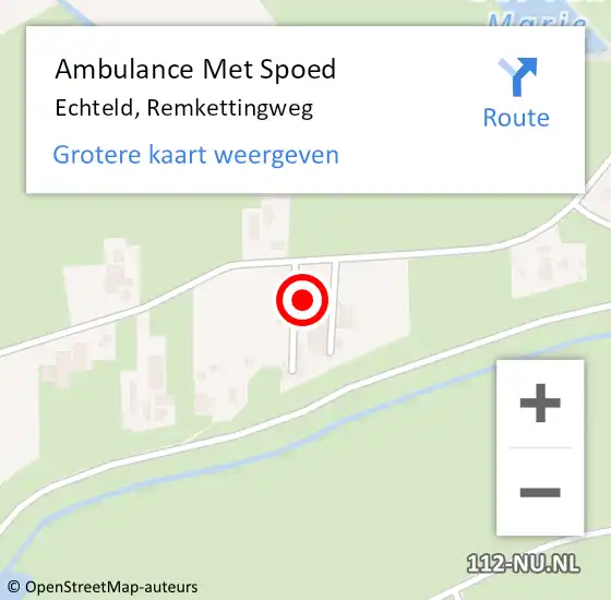 Locatie op kaart van de 112 melding: Ambulance Met Spoed Naar Echteld, Remkettingweg op 18 augustus 2021 13:26