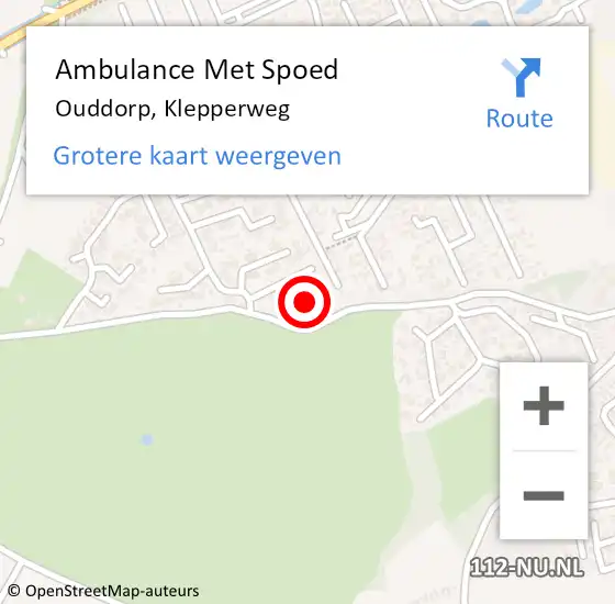 Locatie op kaart van de 112 melding: Ambulance Met Spoed Naar Ouddorp, Klepperweg op 18 augustus 2021 13:42