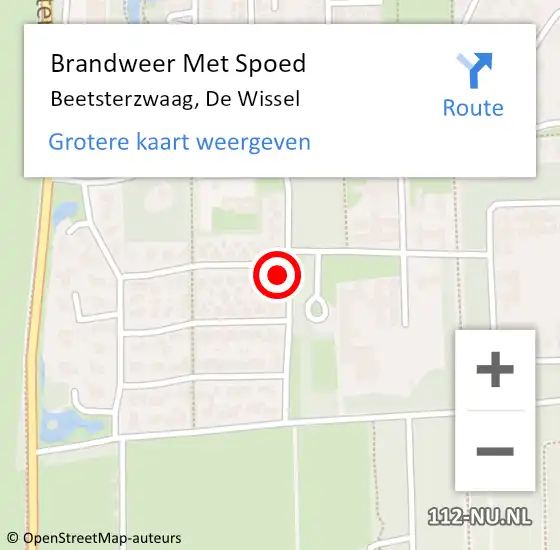 Locatie op kaart van de 112 melding: Brandweer Met Spoed Naar Beetsterzwaag, De Wissel op 18 augustus 2021 14:17