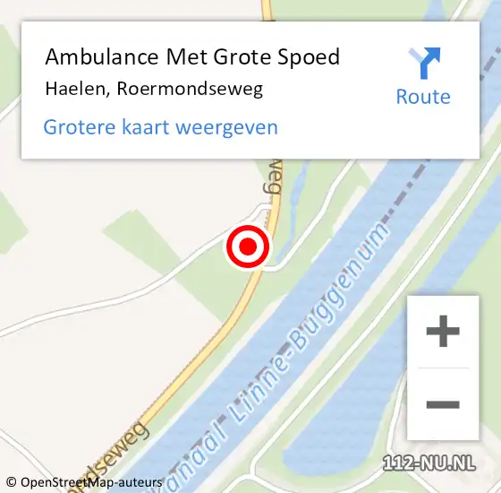 Locatie op kaart van de 112 melding: Ambulance Met Grote Spoed Naar Horn, Roermondseweg op 18 augustus 2021 15:06