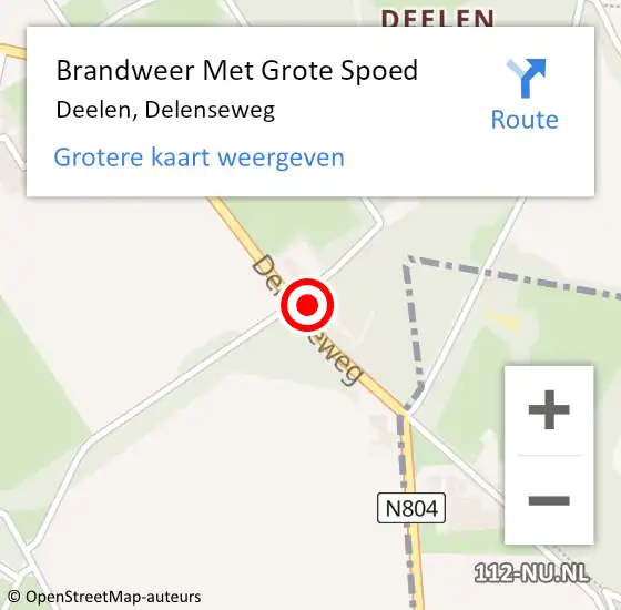 Locatie op kaart van de 112 melding: Brandweer Met Grote Spoed Naar Deelen, Delenseweg op 20 juni 2014 06:56