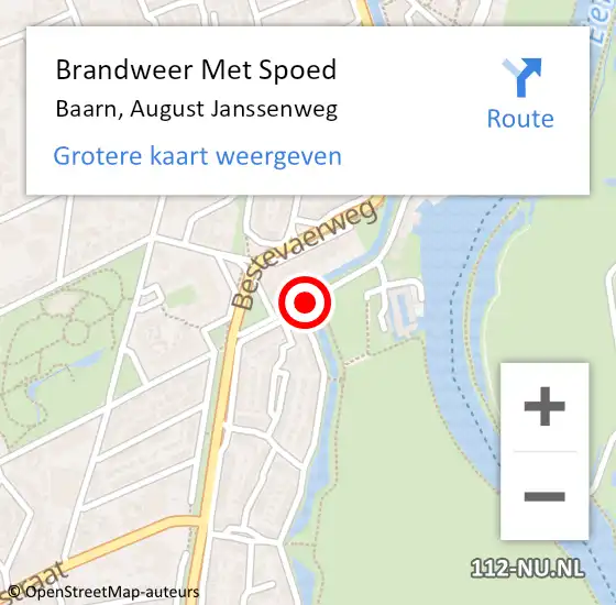 Locatie op kaart van de 112 melding: Brandweer Met Spoed Naar Baarn, August Janssenweg op 20 juni 2014 07:04