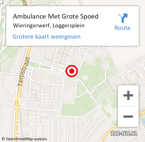 Locatie op kaart van de 112 melding: Ambulance Met Grote Spoed Naar Wieringerwerf, Loggersplein op 18 augustus 2021 16:54