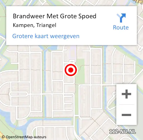 Locatie op kaart van de 112 melding: Brandweer Met Grote Spoed Naar Kampen, Triangel op 18 augustus 2021 17:03