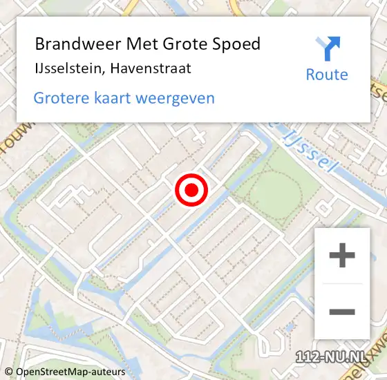 Locatie op kaart van de 112 melding: Brandweer Met Grote Spoed Naar IJsselstein, Havenstraat op 18 augustus 2021 17:03