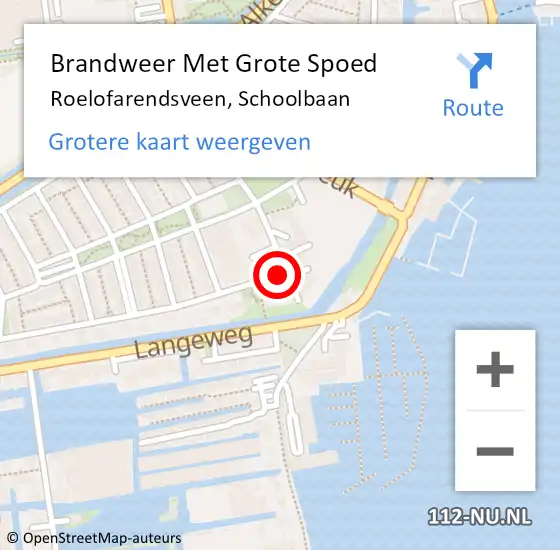 Locatie op kaart van de 112 melding: Brandweer Met Grote Spoed Naar Roelofarendsveen, Schoolbaan op 18 augustus 2021 17:19