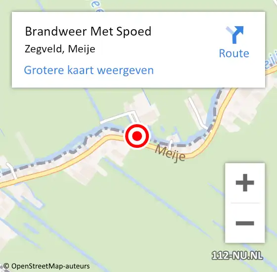 Locatie op kaart van de 112 melding: Brandweer Met Spoed Naar Zegveld, Meije op 18 augustus 2021 17:37