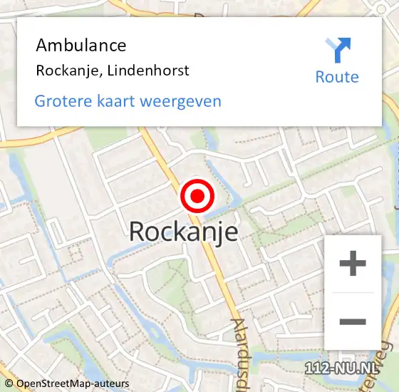 Locatie op kaart van de 112 melding: Ambulance Rockanje, Lindenhorst op 20 juni 2014 07:45