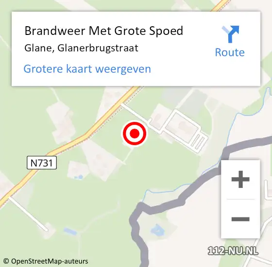 Locatie op kaart van de 112 melding: Brandweer Met Grote Spoed Naar Glane, Glanerbrugstraat op 18 augustus 2021 19:41