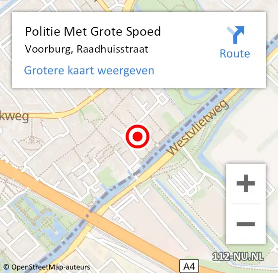 Locatie op kaart van de 112 melding: Politie Met Grote Spoed Naar Voorburg, Raadhuisstraat op 18 augustus 2021 20:43