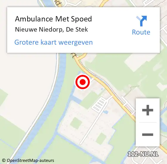 Locatie op kaart van de 112 melding: Ambulance Met Spoed Naar Nieuwe Niedorp, De Stek op 18 augustus 2021 21:14