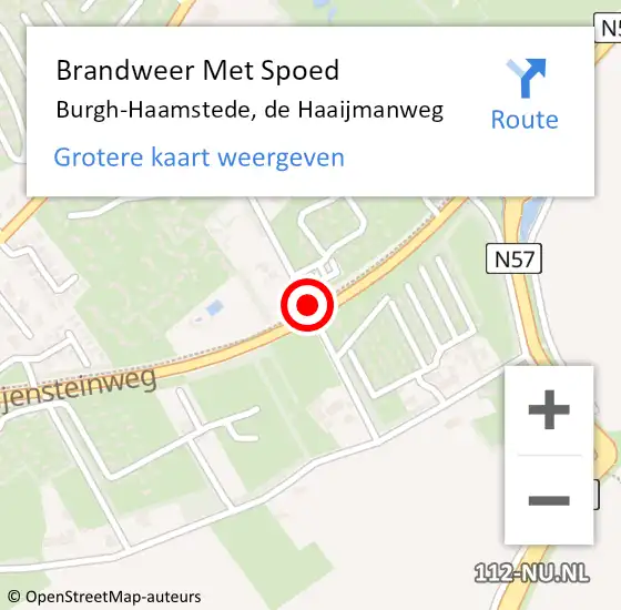 Locatie op kaart van de 112 melding: Brandweer Met Spoed Naar Burgh-Haamstede, de Haaijmanweg op 18 augustus 2021 21:48