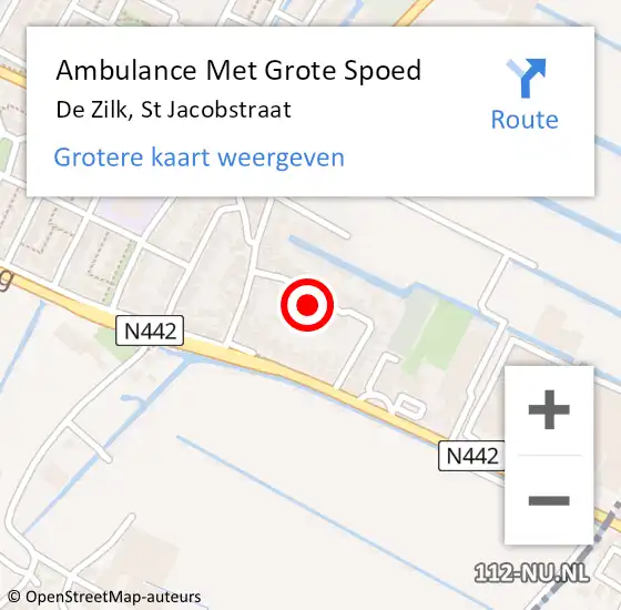 Locatie op kaart van de 112 melding: Ambulance Met Grote Spoed Naar De Zilk, St Jacobstraat op 18 augustus 2021 21:50