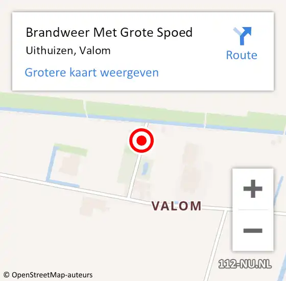 Locatie op kaart van de 112 melding: Brandweer Met Grote Spoed Naar Uithuizen, Valom op 18 augustus 2021 21:57