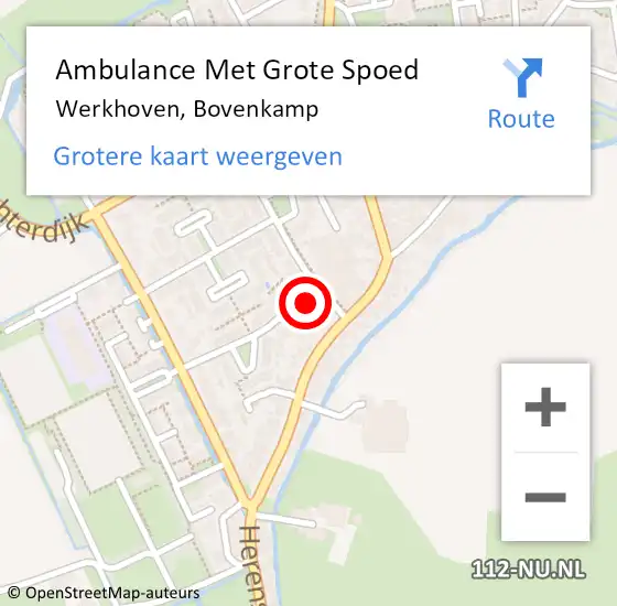 Locatie op kaart van de 112 melding: Ambulance Met Grote Spoed Naar Werkhoven, Bovenkamp op 20 juni 2014 08:11