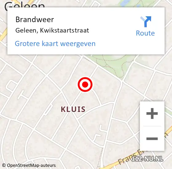 Locatie op kaart van de 112 melding: Brandweer Geleen, Kwikstaartstraat op 20 juni 2014 08:13