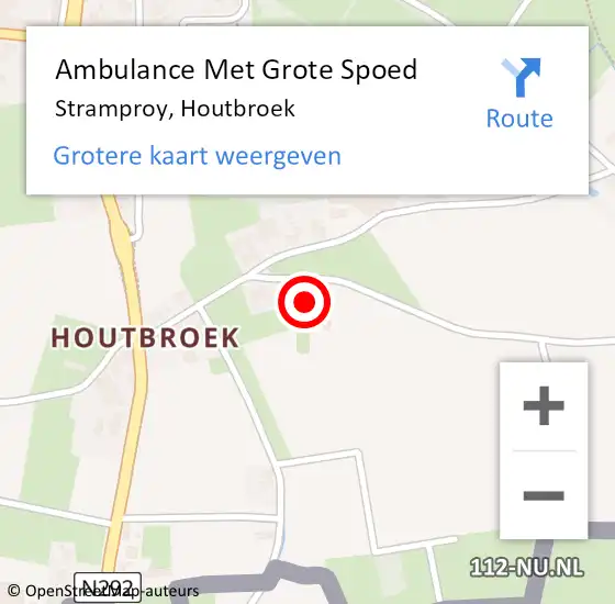 Locatie op kaart van de 112 melding: Ambulance Met Grote Spoed Naar Stramproy, Houtbroek op 19 augustus 2021 00:40