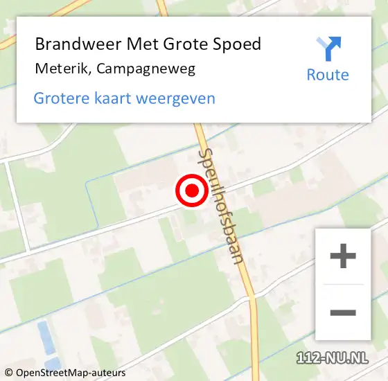 Locatie op kaart van de 112 melding: Brandweer Met Grote Spoed Naar Meterik, Campagneweg op 19 augustus 2021 02:23